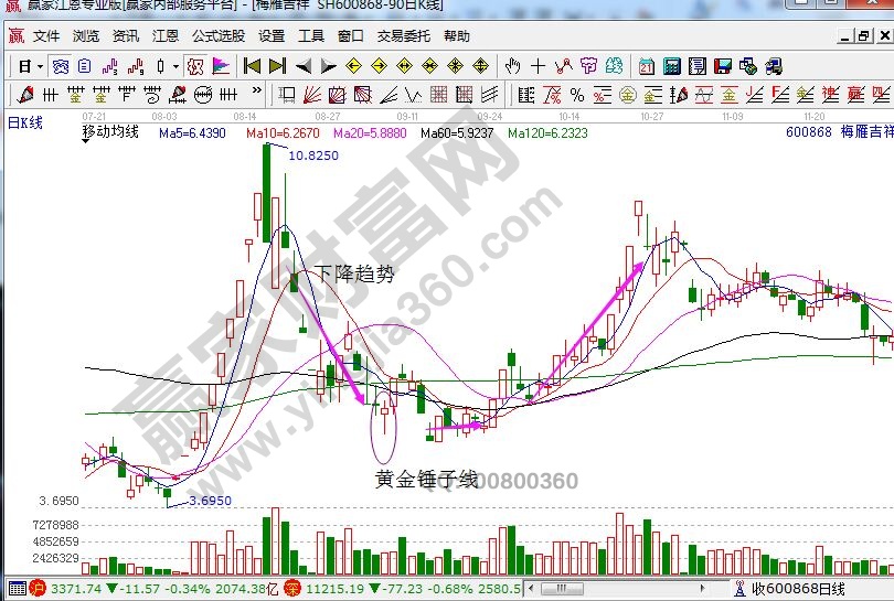 梅雁吉祥走勢中的黃金錘子線.jpg